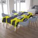 Bonamaison Tafelkleed, Anti-Mold, Sneldrogend, Waterdicht, 100% Polyester Tafellaken, Neon Geel, Rook, 140 x 200 Cm