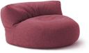 Lumaland Indoor linnen zitzak lounge, ronde zitzak voor binnen, 320 l vulling, 90 x 50 cm, linnenlook en feel, verrot