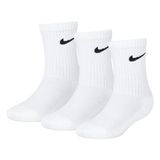 NIKE Kinderen Nike Basic Pack Crew 3Pk Sokken voor kinderen White 4/5 jaar
