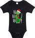 Bellatio Decorations Kerst baby rompertje - zwart - sneeuwpop dino - hohoho - Kerst cadeau 80