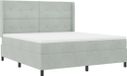 vidaXL Boxspring bed met hoofdeinde Lichtgrijs 180 x 200 cm Fluweel