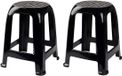 PlasticForte Tabouret - Set van 2 - Zwart - Plastique - 37 x 46,5 cm