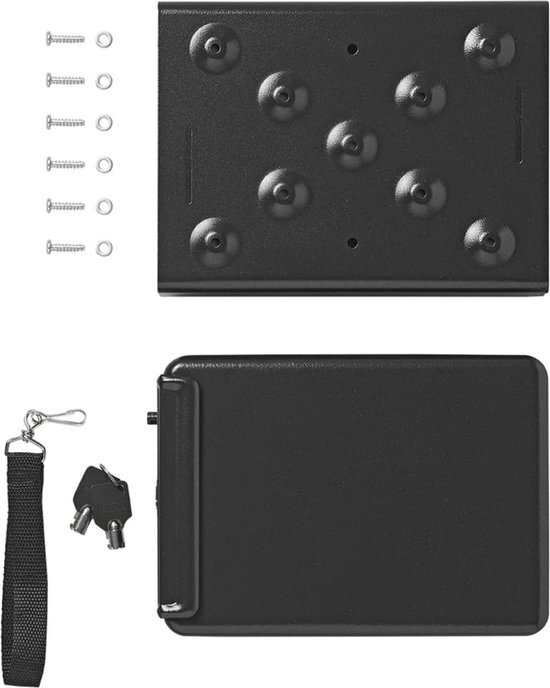 ProPlus Stalen kluis met houder 225x165x85mm tbv. auto - caravan of kantoor