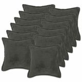 vidaXL - Taie d'oreiller - 12 pièces - BOIS - Gris foncé - 50 x 50 cm - Bouclé