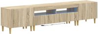 vidaXL 3-delige LED TV-kast ARNHEM Sonoma Eiken Bewerkt hout