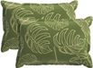 vidaXL Kussen blad met kussen houten 2 st bladontwerp polyester