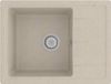 vidaXL Gootsteen - met overloopgat ovaal graniet beige