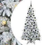 vidaXL Kunstmatige Hinged Kerstboom met 300 LED Wit 210 cm PE en PVC