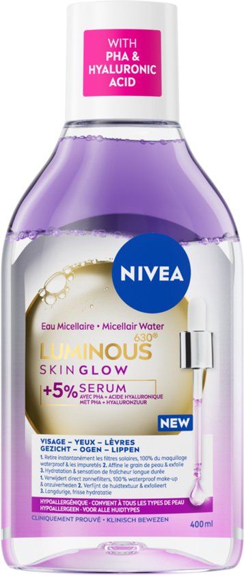 NIVEA Luminous630 Skin Glow Serum Micellair Water - 400 ml