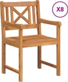 vidaXL Tuinstoelen 8 stuks Naturel Massief Acacia Hout