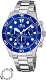 Lotus Herenhorloge 18756/1 Analoog Zilverkleurig Staal Blauw 10 ATM