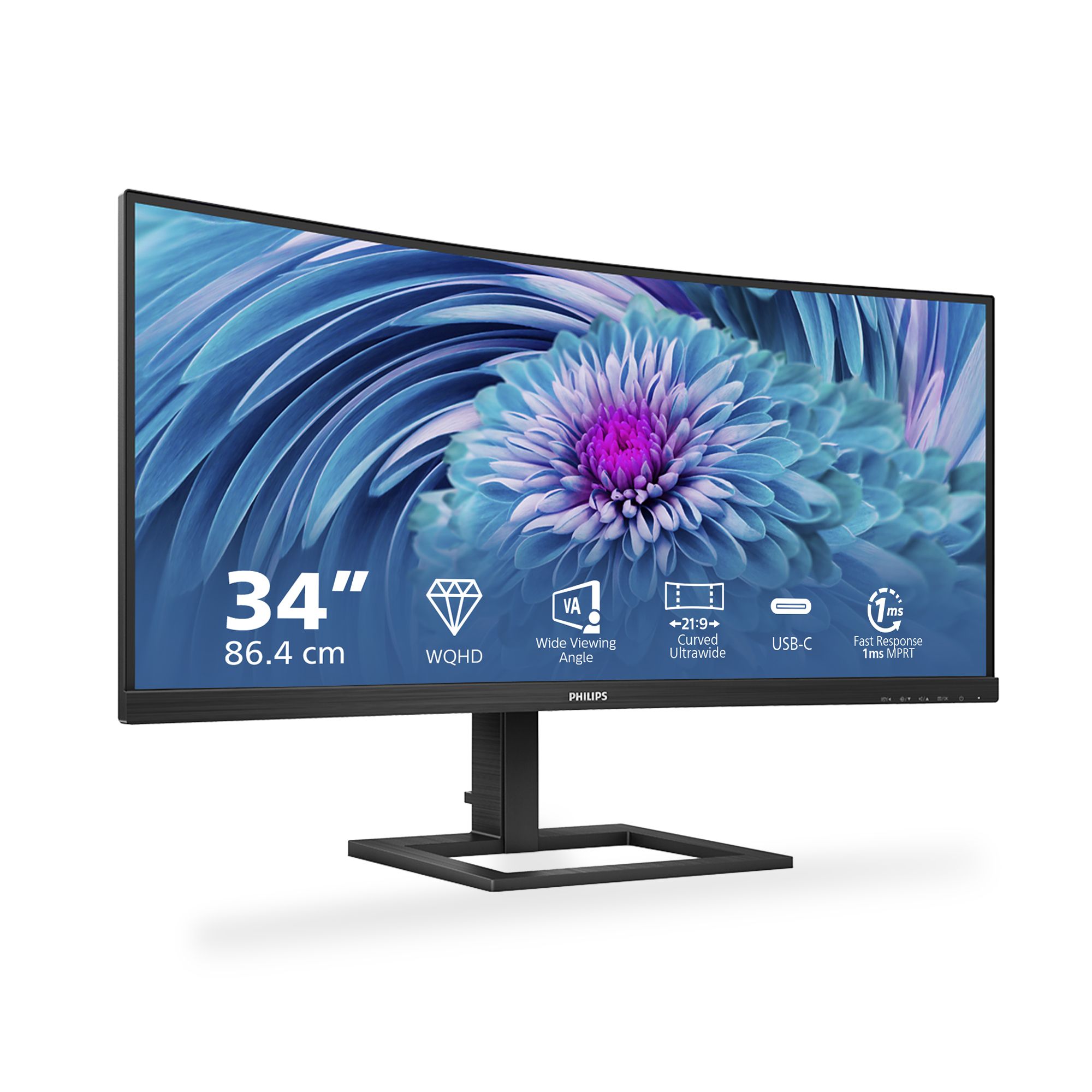 Philips 346E2CUAE/00 34" Wide Quad HD+ Curved Monitor
