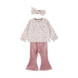 Dirkje longsleeve set met print - roze (set van 3)