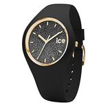 Ice-Watch ICE Glitter Black - Zwart dameshorloge met siliconen band - 001356 (Medium)