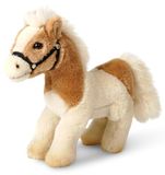 Uni-Toys - Paard, staand, beige-wit (zonder zadel) - 23 cm (lengte) - pluche paard - pluche dier, knuffeldier