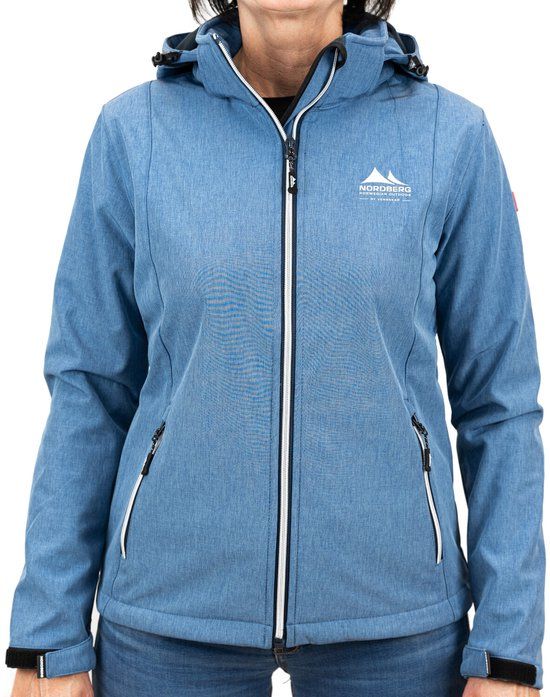 Nordberg Rinda - Softshell Outdoor Zomerjas Dames - Lichtblauw Melange - Maat S