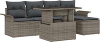 vidaXL Tuinbank - Grijs - Polyrattan - 2 zitplekken