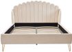 Vente-unique Cadre de lit velours beige 140 x 190 cm