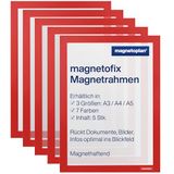 magnetoplan Magnetofix Magnetofix-magneetlijst A4, rood, 5 stuks.