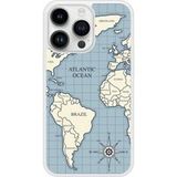 iPhone 14 Pro Map vintage bedrukt siliconen hoesje
