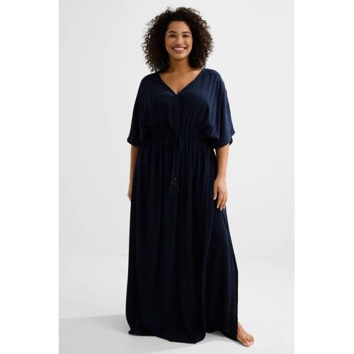 BEACHWAVE Curve crinkle strandjurk donkerblauw