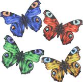 Ibenzoa® Set de 4 Vormen de Papillon en Acier Inoxydable - Décoration Murale pour Extérieur et Intérieur