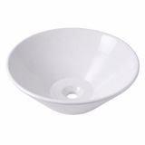 Merkloos Relaxdays Waskom opbouw - 15 x 41,5 cm - zonder kraangat - wit