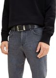 Tom Tailor - TTTOM leren riem met vierkante gesp - Maat 95 - black uni