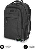 SUBBLIM Sac à dos rembourré pour ordinateur portable, 16 pouces, Noir