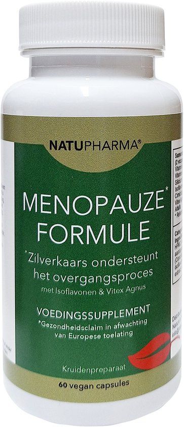 Natupharma Menopauze Formule - met Zilverkaars, Isoflavonen en Vitex Agnus Castus 60 vegan capsules