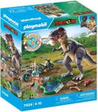 PLAYMOBIL Dinos: Avonturier met motor en Tyrannosaurus