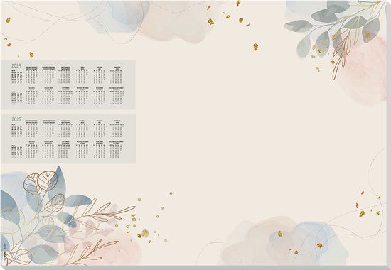 Sigel bureau onderlegger - Pastel Garden - met kalender 2024/2025 - SI-HO304