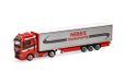 Herpa vrachtwagen model MAN TGX GX schuifzeil oplegger "Hebeis Transporte", schaal 1:87, voor diorama, modelbouw, verzamelobject, Made in Germany, kunststof
