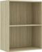 vidaXL Boekenkast 2 schappen 60x30x76,5 cm bewerkt hout sonoma eiken