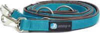 AnnyX verstelbare Hondenriem - FUN - Turquoise/Bruin - Lengte 3 meter - 2,5cm breed