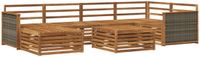 vidaXL Acacia Hout Hoek Loungeset Naturel 7-delig Inclusief Tafel