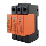 SeKi T1+T2 3P overspanningsbeveiliging bliksembeveiliging voor zonne-energie PV; 1000 V DC, 40 kA voor DIN DIN-rail; beschermingsklasse B + C (T1 + T2)