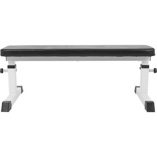 Gorilla Sports Vlakke Halterbank - Fitnessbank - Belastbaar 200 kg - Zwart