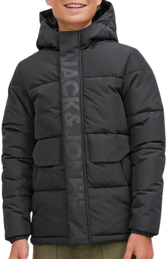 JACK & JONES JCOSPEED PUFFER SN JNR Jongens Jas - Maat 176 - Black - Size 176