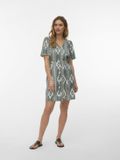 VERO MODA VMMYMILO 2/4 SHORT SHIRT DRESS WVN GA Dames Mini Jurk L Groen Viscose Linnen