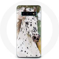 Maniacase Hoesje voor Samsung Galaxy S10 Edge Appaloosa wit paard
