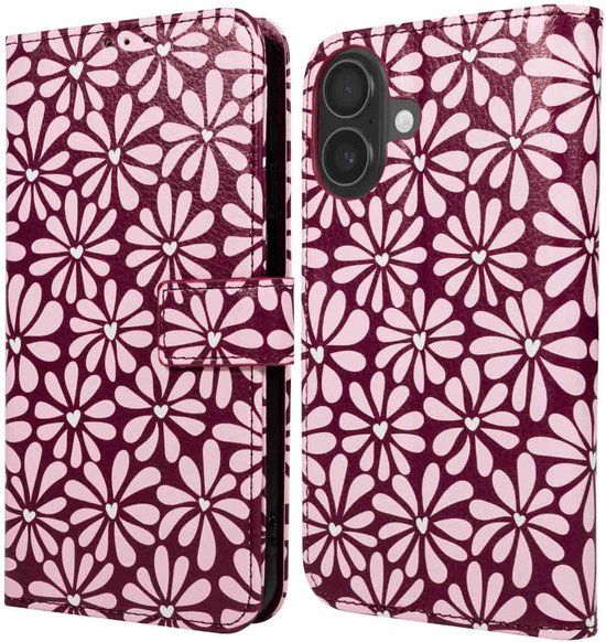 imoshion Design Bookcase - Apple iPhone 16 - Kunstleer - Bloom Love Blush