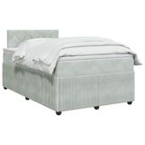 vidaXL Boxspringbed met matras, Lichtgrijs, 120 x 190 cm, Fluweel