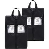 TRAVEL DUDE verpakkingstasjes met compressiezakken l gemaakt van plastic flessen l organisator voor tassen, koffers & rugzakken l reis organisator voor kleding & schoenen (Zwart, Schoenentassenset)