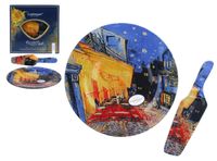 Carmani assiette décorative avec spatule - V. van Gogh, Caféterras bij nacht