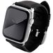 JT Berlin Wannsee armband voor Apple Watch 49 mm / 45 mm / 44 mm / 42 mm vervangende armband [Watch Ultra, Watch SE, Series 8/7/6/5/4/3/2/1, leer/Nytech, aluminium] zwart/zilver