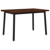 vidaXL Eettafel Massief Acaciahout Donkerbruin en Zwart 120 x 80 x 75 cm