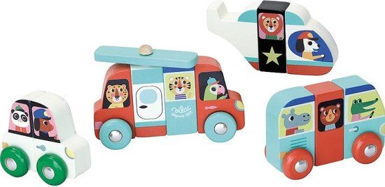 Vilac Magneetset Auto's Blauw Hout 1-5 jaar