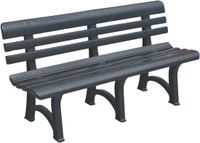 Merkloos / Sans marque Kunststof Tuinbank voor 3 of 4 Personen - Duurzame Buitenbank voor Balkon, Terras en Veranda