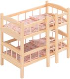 howa Houten Poppen Stapelbed Poppenbedje "miniflowers" incl. 2x Beddengoed 2460